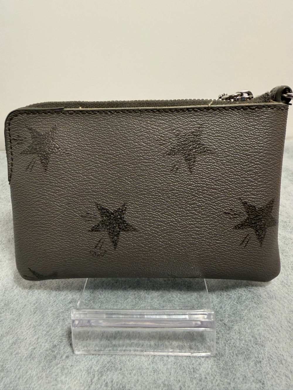 Coach Gray Pebbled Leather Zip Wristlet - Picture 4 of 8